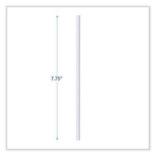 Individually Wrapped Paper Straws, 7.75" x 0.25", White, 3,200/Carton. Picture 2