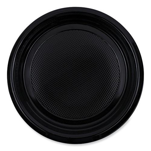 Hi-Impact Plastic Dinnerware, Plate, 9" dia, Black, 500/Carton. Picture 8