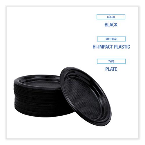 Hi-Impact Plastic Dinnerware, Plate, 6" dia, Black, 1,000/Carton. Picture 4