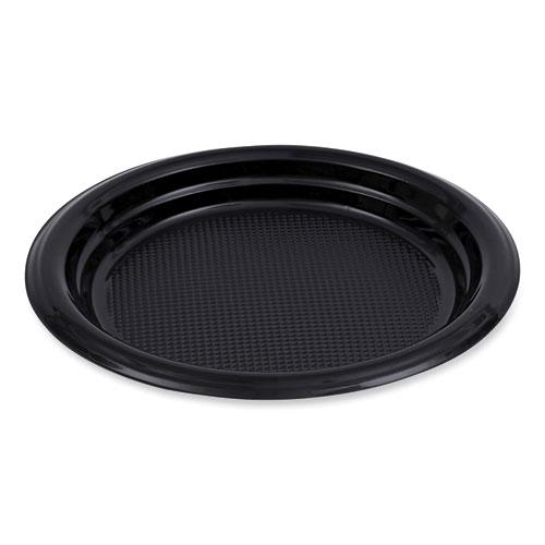 Hi-Impact Plastic Dinnerware, Plate, 6" dia, Black, 1,000/Carton. Picture 1