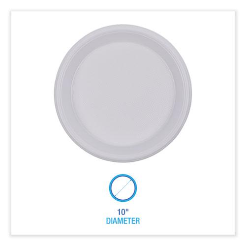 Hi-Impact Plastic Dinnerware, Plate, 10" dia, White, 500/Carton. Picture 2