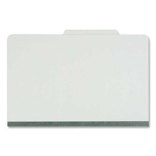 Four-Section Pressboard Classification Folders, 2" Expansion, 1 Divider, 4 Fasteners, Legal Size, Gray Exterior, 10/Box. Picture 3