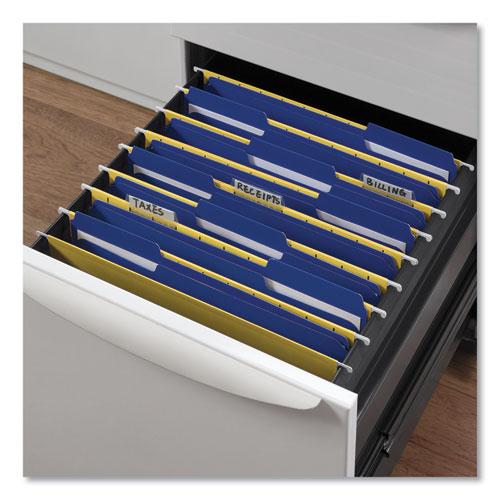 Reinforced Top-Tab File Folders, 1/3-Cut Tabs: Assorted, Letter Size, 1" Expansion, Blue, 100/Box. Picture 4