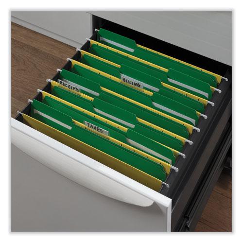 Reinforced Top-Tab File Folders, 1/3-Cut Tabs: Assorted, Letter Size, 1" Expansion, Green, 100/Box. Picture 3