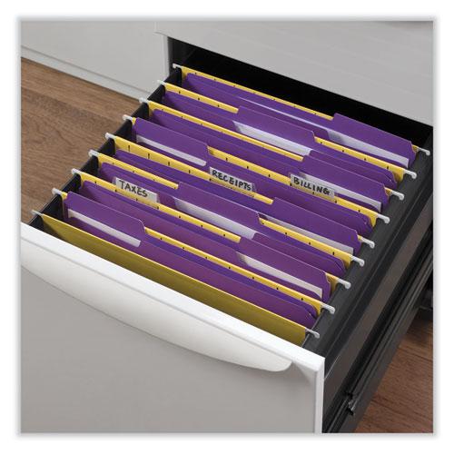 Reinforced Top-Tab File Folders, 1/3-Cut Tabs: Assorted, Letter Size, 1" Expansion, Violet, 100/Box. Picture 3