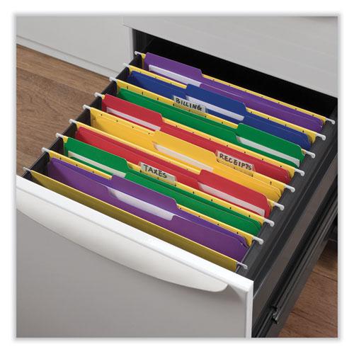 Reinforced Top-Tab File Folders, 1/3-Cut Tabs: Assorted, Letter Size, 1" Expansion, Assorted Colors, 100/Box. Picture 4