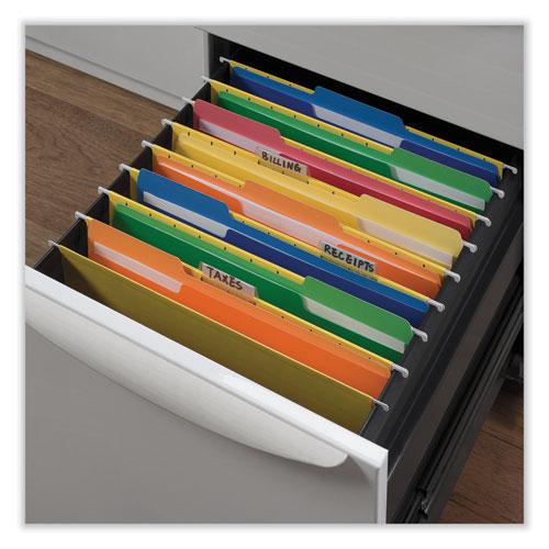 Deluxe Heavyweight File Folders, 1/3-Cut Tabs: Assorted, Letter Size, 0.75" Expansion, Assorted Colors, 50/Box. Picture 3