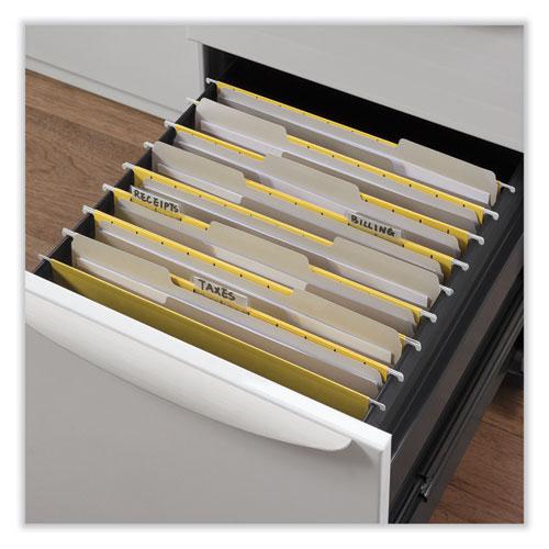 Top Tab File Folders, 1/3-Cut Tabs: Assorted, Letter Size, 0.75" Expansion, Gray, 100/Box. Picture 4