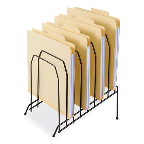 Wire Tiered File Sorter, 8 Sections, Letter to Legal Size Files, 8" x 10.5" x 12.5", Black. Picture 4