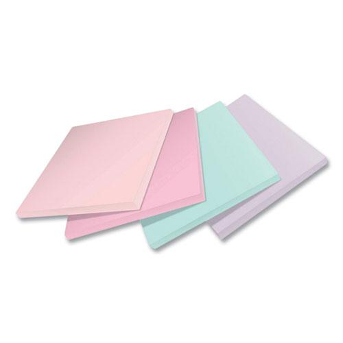 100% Recycled Paper Super Sticky Notes, 3" x 3", Wanderlust Pastels, 70 Sheets/Pad, 24 Pads/Pack. Picture 3