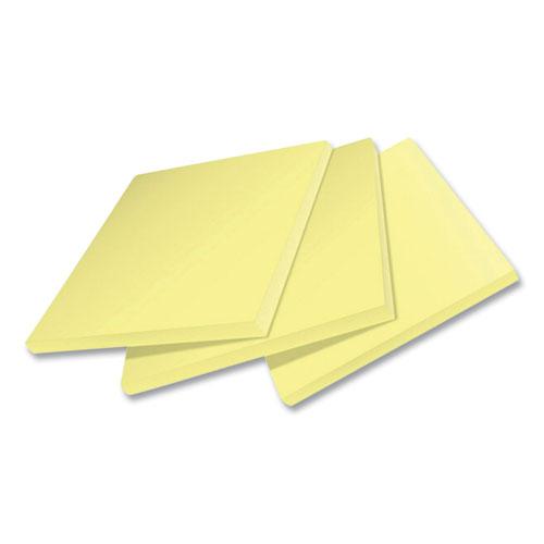 100% Recycled Paper Super Sticky Notes, 3" x 3", Canary Yellow, 70 Sheets/Pad, 24 Pads/Pack. Picture 3