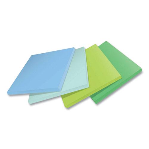 100% Recycled Paper Super Sticky Notes, 3" x 3", Oasis, 70 Sheets/Pad, 24 Pads/Pack. Picture 3