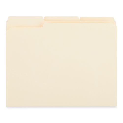 Reinforced Top Tab File Folders, 1/3-Cut Tabs: Assorted, Letter Size, 0.75" Expansion, Manila, 250/Carton. Picture 2