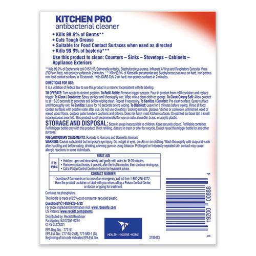Kitchen Pro Antibacterial Cleaner, Citrus Scent, 22 oz Spray Bottle, 9/Carton. Picture 5