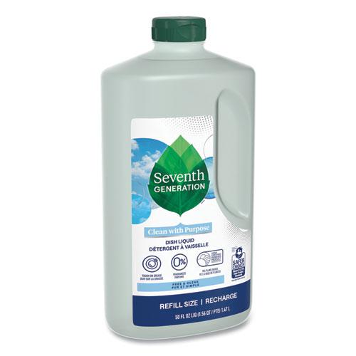 Natural Dishwashing Liquid, Free and Clear, 50 oz Bottle, 3/Carton. Picture 2