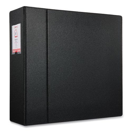 Deluxe Non-View D-Ring Binder with Label Holder, 3 Rings, 4" Capacity, 11 x 8.5, Black. Picture 3