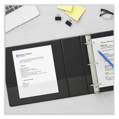 Deluxe Non-View D-Ring Binder with Label Holder, 3 Rings, 4" Capacity, 11 x 8.5, Black. Picture 7