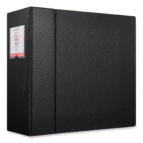 Deluxe Non-View D-Ring Binder with Label Holder, 3 Rings, 5" Capacity, 11 x 8.5, Black. Picture 8