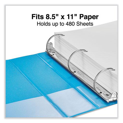 Slant D-Ring View Binder, 3 Rings, 2" Capacity, 11 x 8.5, Light Blue. Picture 8