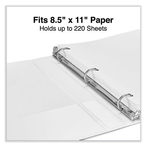 Slant D-Ring View Binder, 3 Rings, 1" Capacity, 11 x 8.5, White, 4/Pack. Picture 5
