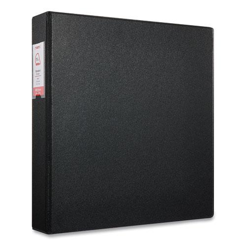 Deluxe Non-View D-Ring Binder with Label Holder, 3 Rings, 1.5" Capacity, 11 x 8.5, Black. Picture 2