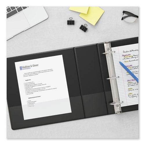Deluxe Non-View D-Ring Binder with Label Holder, 3 Rings, 1.5" Capacity, 11 x 8.5, Black. Picture 7