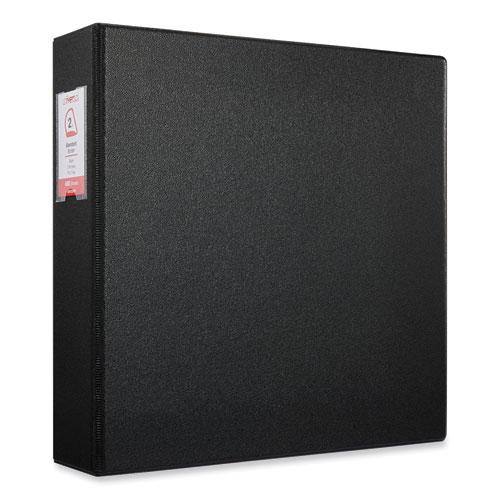 Deluxe Non-View D-Ring Binder with Label Holder, 3 Rings, 2" Capacity, 11 x 8.5, Black. Picture 1