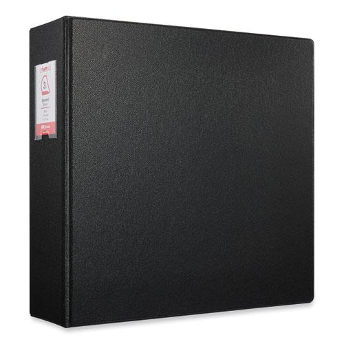 Deluxe Non-View D-Ring Binder with Label Holder, 3 Rings, 3" Capacity, 11 x 8.5, Black. Picture 2