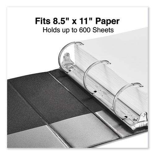 Deluxe Non-View D-Ring Binder with Label Holder, 3 Rings, 3" Capacity, 11 x 8.5, Black. Picture 3