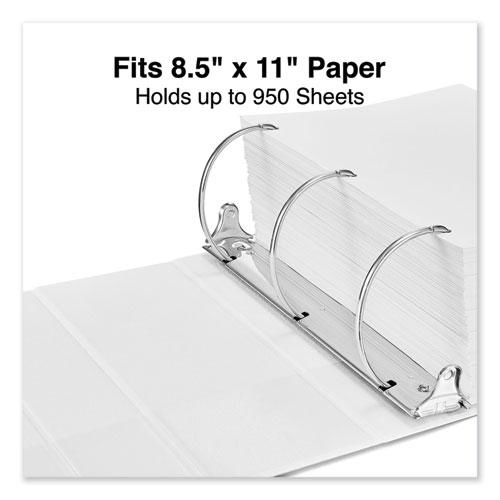 Slant D-Ring View Binder, 3 Rings, 5" Capacity, 11 x 8.5, White. Picture 10