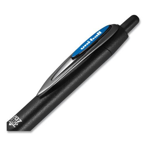 207 Plus+ Gel Pen, Retractable, Medium 0.7 mm, Blue Ink, Black Barrel, Dozen. Picture 10
