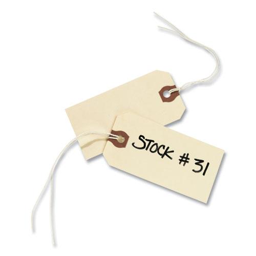 Strung Shipping Tags, 11.5 pt Stock, 6.25 x 3.13, Manila, 1,000/Box. Picture 5