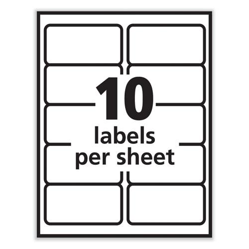 Labels, Laser Printers, 2 x 4, White, 10/Sheet, 250 Sheets/Box. Picture 3