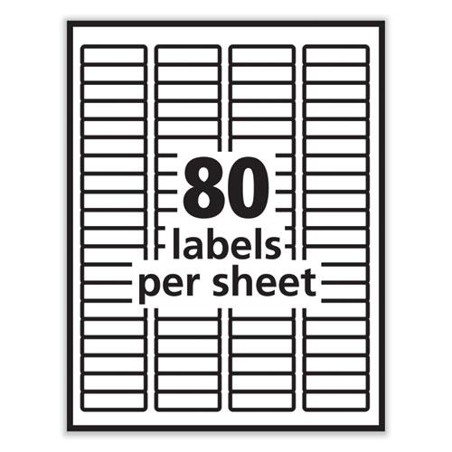 Labels, Inkjet/Laser Printers, 0.5 x 1.75, White, 80/Sheet, 100 Sheets/Pack. Picture 3