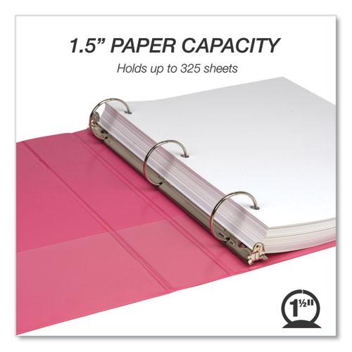 Earth's Choice Plant-Based Economy Round Ring View Binders, 3 Rings, 1.5" Capacity, 11 x 8.5, Pink, 2/Pack. Picture 2