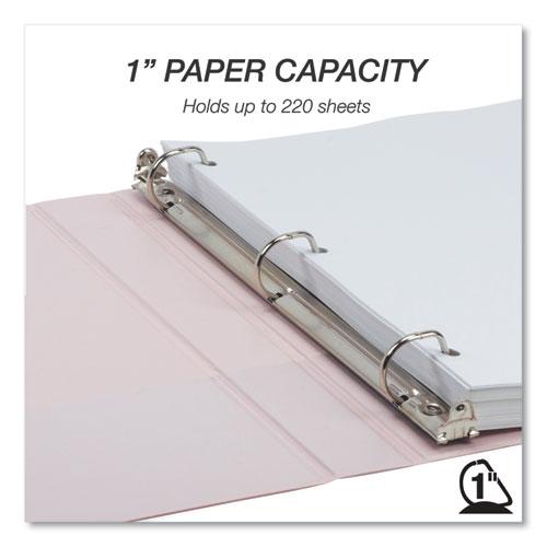 Earth's Choice Plant-Based BOHO D-Ring View Binders, 1" Capacity, 11 x 8.5, Rose, 2/Pack. Picture 3