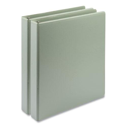 Earth's Choice Plant-Based BOHO D-Ring View Binders, 1" Capacity, 11 x 8.5, Sage, 2/Pack. Picture 1