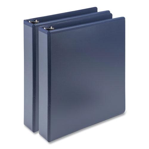 Earth's Choice Plant-Based BOHO D-Ring View Binders, 1.5" Capacity, 11 x 8.5, Indigo, 2/Pack. Picture 1