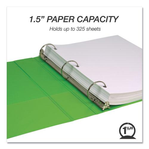 Earth's Choice Plant-Based Economy Round Ring View Binders, 3 Rings, 1.5" Capacity, 11 x 8.5, Lime, 2/Pack. Picture 3