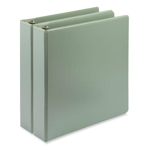 Earth's Choice Plant Based BOHO D-Ring View Binders, 1.5" Capacity, 11 x 8.5, Sage, 2/Pack. Picture 1