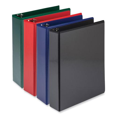 Durable D-Ring View Binders, 3 Rings, 2" Capacity, 11 x 8.5, Black/Blue/Green/Red, 4/Pack. Picture 1