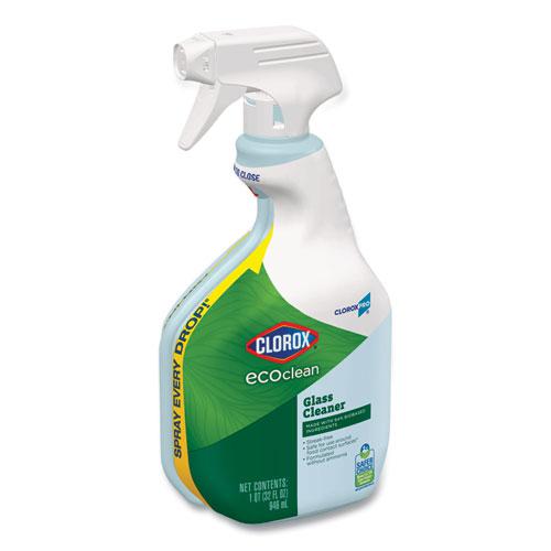 Clorox Pro EcoClean Glass Cleaner, Unscented, 32 oz Spray Bottle, 9/Carton. Picture 2