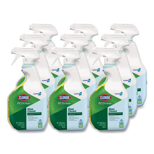 Clorox Pro EcoClean Glass Cleaner, Unscented, 32 oz Spray Bottle, 9/Carton. Picture 8