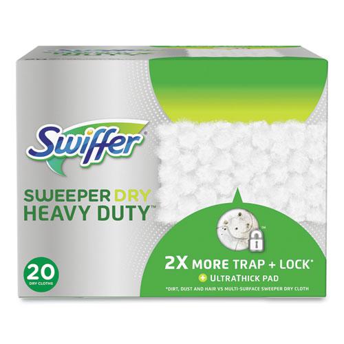 Heavy-Duty Dry Refill Cloths, 10.3 x 7.8, White, 20/Pack, 4 Packs/Carton. Picture 1