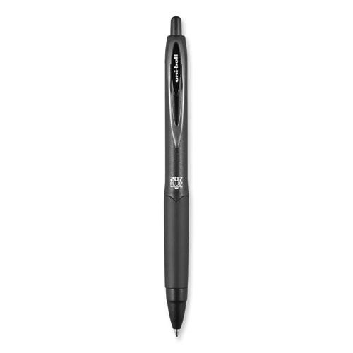 207 Plus+ Gel Pen, Retractable, Medium 0.7 mm, Black Ink, Black Barrel, Dozen. Picture 3