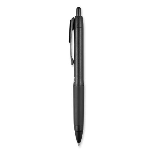 207 Plus+ Gel Pen, Retractable, Medium 0.7 mm, Black Ink, Black Barrel, Dozen. Picture 4