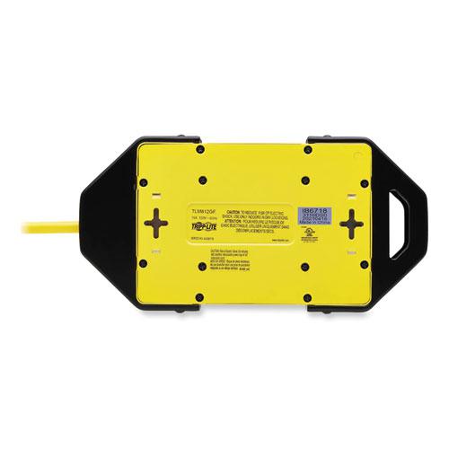 Power It! Safety Power Strip with GFCI Plug, 8 Outlets, 12 ft Cord, Yellow/Black. Picture 4