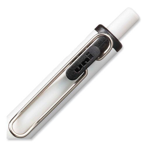 uniONE Gel Pen, Retractable, Medium 0.7 mm, Black Ink, White/Black Barrel, Dozen. Picture 7