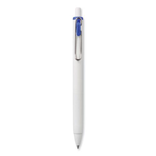 uniONE Gel Pen, Retractable, Medium 0.7 mm, Blue Ink, White/Blue Barrel, Dozen. Picture 2