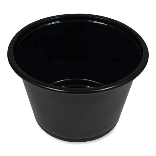 Souffle/Portion Cups, 4 oz, Polypropylene, Black, 2,500/Carton. Picture 1